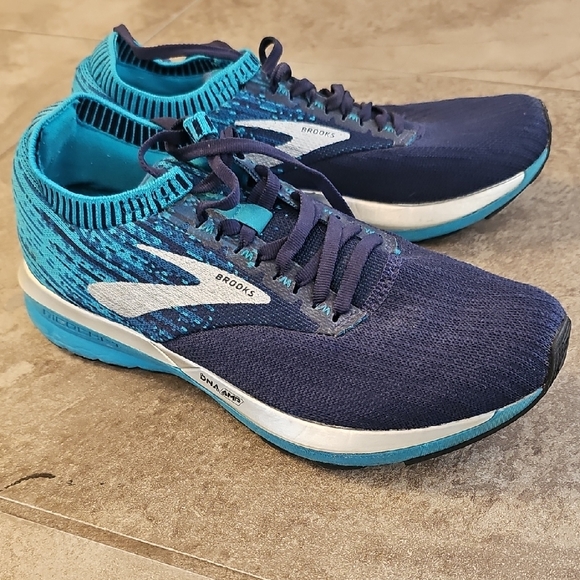Brooks Navy and Aqua Running sneakers, Brooks DNA AMP RICOCHET - Picture 5 of 11